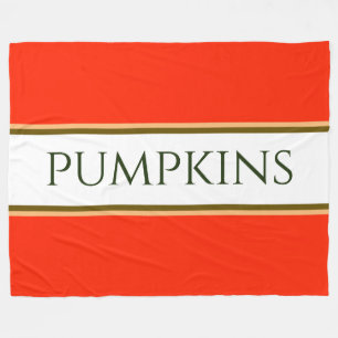 PUMPKINS Bright Autumn Oranje bruine witte strepen Fleece Deken