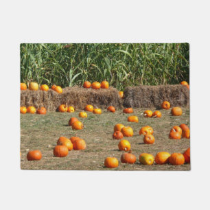 Pumpkins, Corn en Hay Autumn Fotografie Deurmat