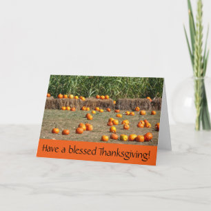 Pumpkins, Corn en Hay Thanksgiving Kaart