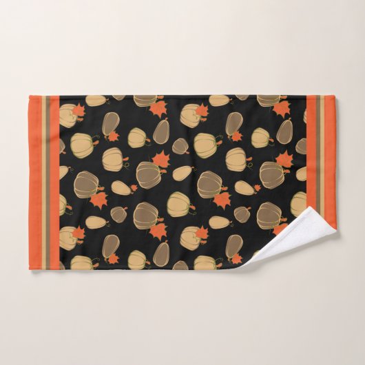 Pumpkins Cream Oranje Harvest-patroon Bad Handdoek (Handdoek)