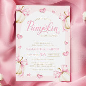 Pumpkins en Bows Girl Baby shower Uitnodiging