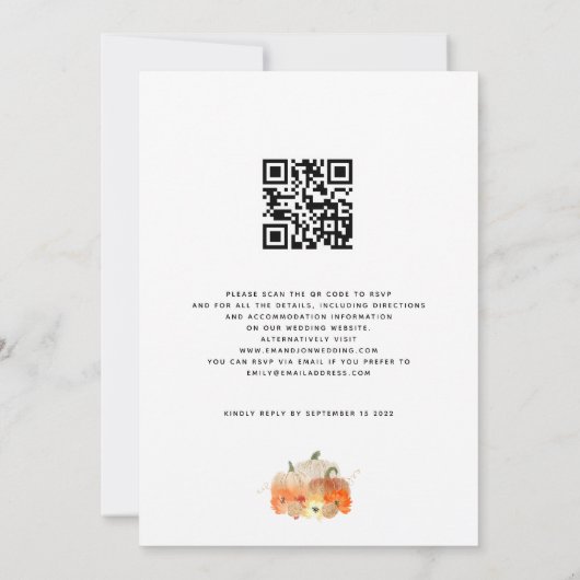 Pumpkins Glitter We doen QR Code Weddenschap Kaart (Achterkant)