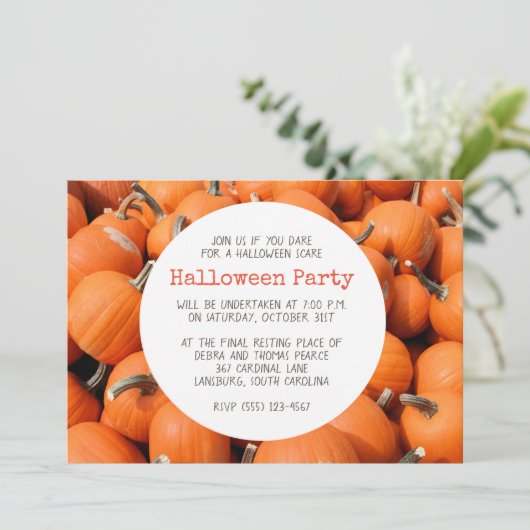 Pumpkins Halloween Uitnodigingen (Staand voorkant)