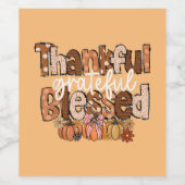 Pumpkins & Praise: A Harvest of Gratitude Wijn Etiket (Enkel label)