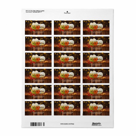 Pumpkins Rustic Fall Weddenschap Label (Full Sheet)