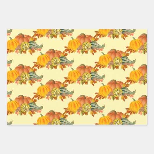 Pumpkins Seamless Pattern Inpakpapier Vel (Voorkant)