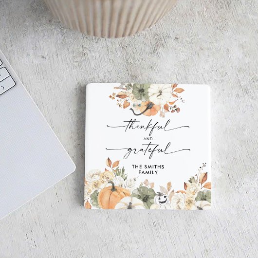 Pumpkins Thanksgiving Dinner Square Paper Coaster Vierkante Kartonnen Onderzetter