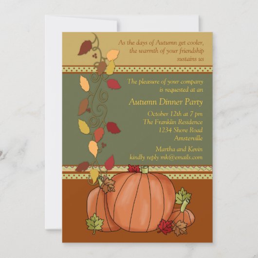 Pumpkins Three Invitation Kaart (Voorkant)
