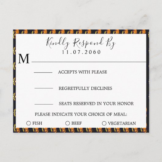 Pumpkins Wedding RSVP-kaart Uitnodiging Briefkaart (Voorkant)