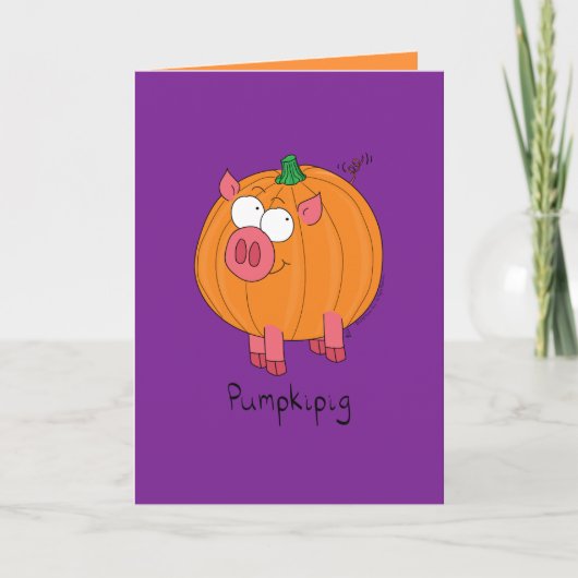 Pumpkipig - Drôle Halloween Cochon Carte de voeux (Devant)