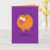 Pumpkipig - Drôle Halloween Cochon Carte de voeux (Fleur jaune)