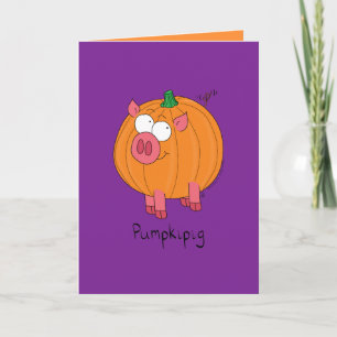 Pumpkipig - Grappig Halloween Pig Wenskaart Kaart