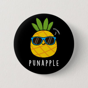 Pun-appel Funny Fruit Pineapple Pun Dark BG Ronde Button 5,7 Cm