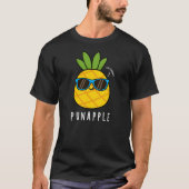 Pun-appel Funny Fruit Pineapple Pun Dark BG T-shirt (Voorkant)