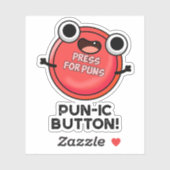 Pun-ic Button Funny Pun Sticker (Vel)