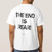 Pun on pessimisme - Het einde is achter! T-shirt (Achterkant)