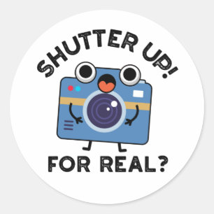 Pun voor echte fotografie ronde sticker