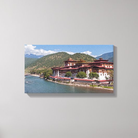 Punakha Dzong - Bhutan Canvas Afdruk (Voorkant)