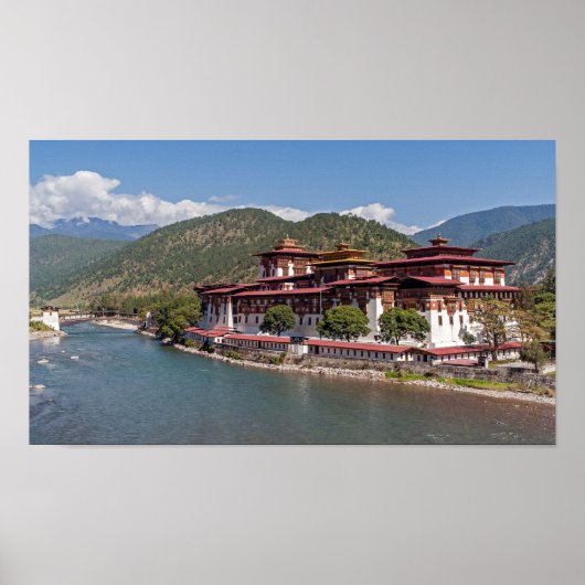 Punakha Dzong in Bhutan Poster (Voorkant)