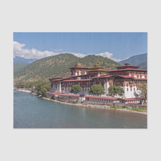 Punakha Dzong in Bhutan Tissuepapier (Voorkant)