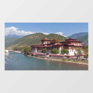 Punakha Dzong klooster - Bhutan, Azië Raamsticker
