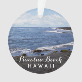 Punalu'u Beach Hawaii 2 Foto + reisjaar Ornament