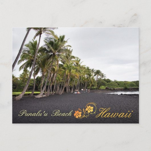 Punaluu Black Sand Beach, Hawaii Briefkaart (Voorkant)
