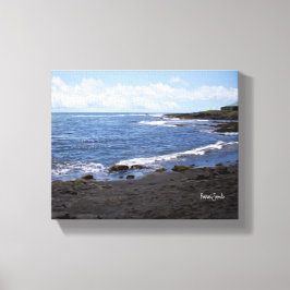 Punalu'u Black Sand Beach Hawaii Canvas Afdruk
