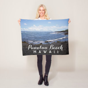 Punalu'u Black Sand Beach Hawaii Fleece Deken