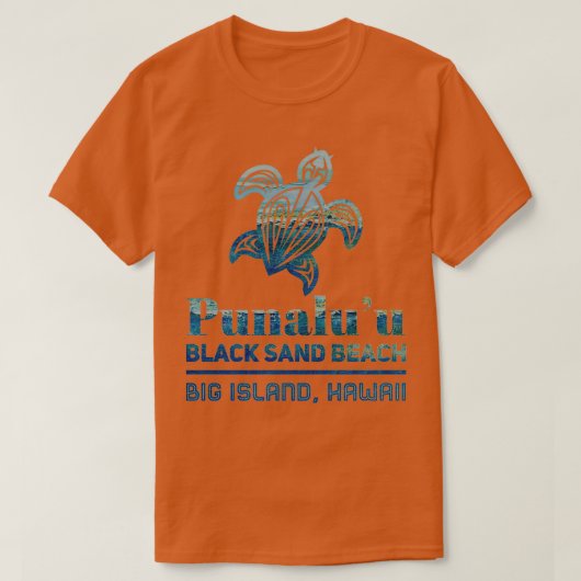Punaluu Black Sand Beach Turtle T-shirt (Design voorkant)
