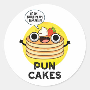 Puncakes Funny Pancake Pun Ronde Sticker