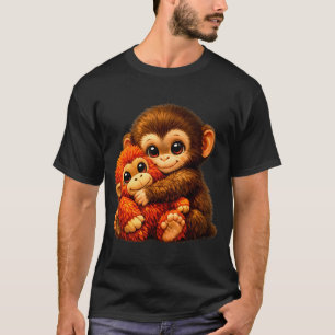 Punch aap met teddybeer knuffelende internet meme t-shirt