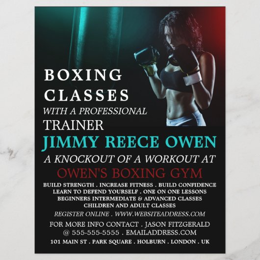 Punch Bag, Boxing Class Advert Flyer (Voorkant)