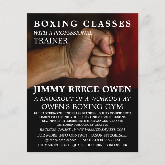 Punch Bag, Boxing Class Advert Flyer (Voorkant)