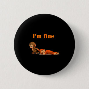 Punch de aap knuffelende knuffel meme ronde button 5,7 cm