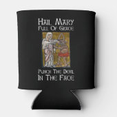 Punch de duivel in het gezicht! blikjeskoeler (Achterkant)