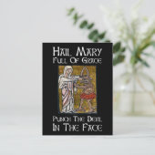 Punch de duivel in het gezicht! briefkaart (Staand voorkant)