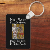 Punch de duivel in het gezicht! sleutelhanger (Achterkant)