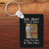 Punch de duivel in het gezicht! sleutelhanger (Voorkant)