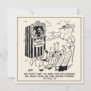Punch & Judy-show op het strand Cartoon Kaart