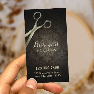 Punch Kaart   Anitique Scissor Damask Hair Salon