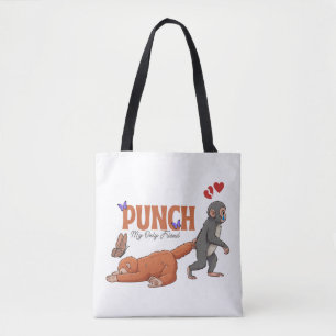 Punch‑kun & Plush Monkey – Kawaii voor Kinderen Draagtas