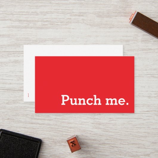 Punch Me Simple Dark Loyalty Coffee Punch-Card (Voorkant / Achterkant in situ)
