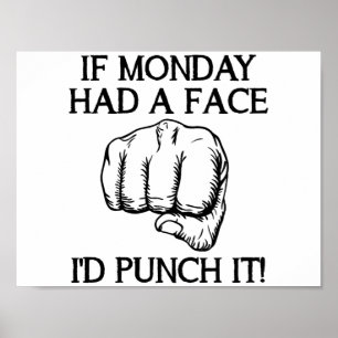 Punch Monday Funny Poster