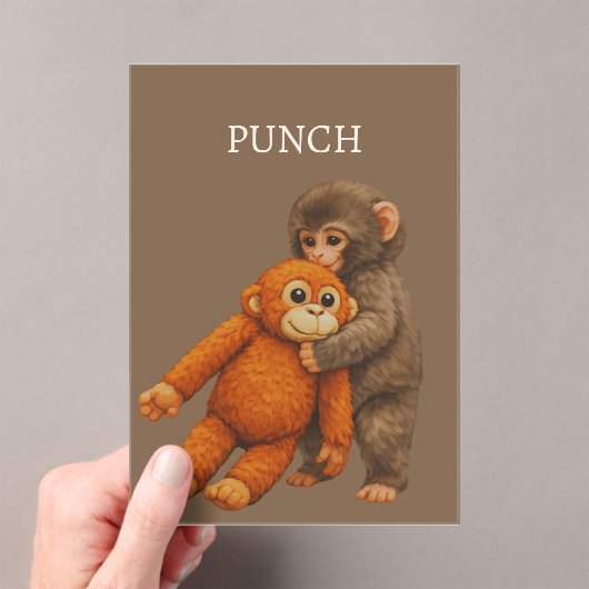 Punch Monkey Funny Notebook | Cute Cartoon Monkey Acryl Uitnodigingen (Insitu (Draagbaar))