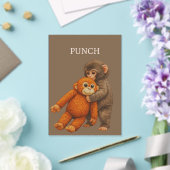 Punch Monkey Funny Notebook | Cute Cartoon Monkey Acryl Uitnodigingen (Insitu (Huwelijk))