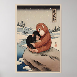 Punch Monkey Poster Japanse Makaak met