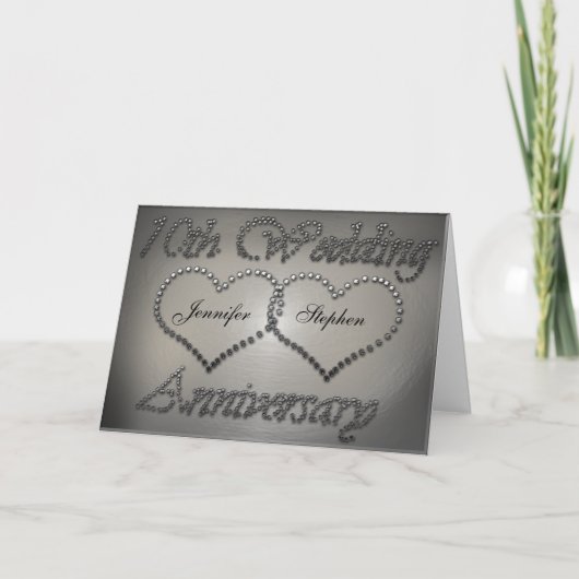 Punched Tin 10th Wedding Jubileum Kaart (Voorkant)