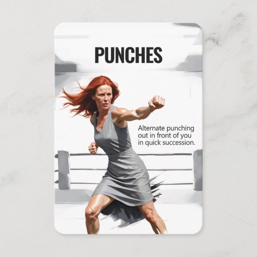Punches carte de remise en forme avec support rose (Devant)