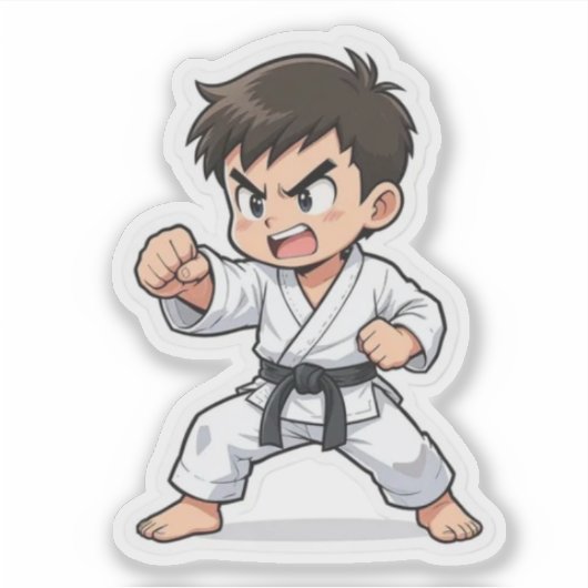 Punching Karate Student Sticker (Voorkant)